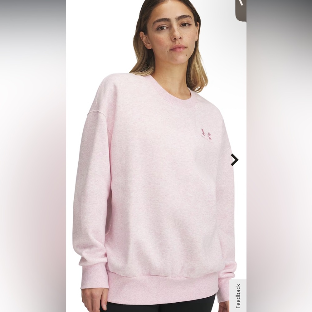 Under Armour Icon Fleece Oversized Crew-PNK MD